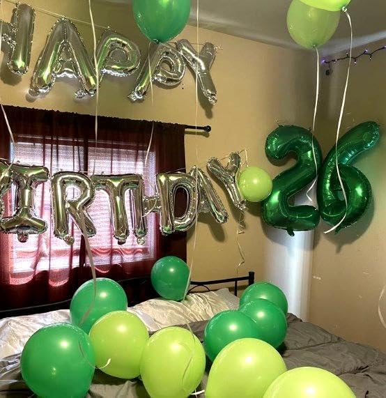 Green Foil Number 8 Balloon 40 Inch, Helium Mylar Eight Number 8 18 28 38 48 58 80 88 Birthday Balloons, 8th Green Women Men Wedding Anniversary, Graduations Party Supplies
