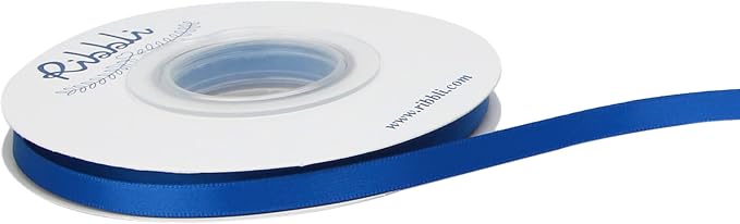 Ribbli Royal Blue Double Faced Satin Ribbon, 1/4β x Continuous 25 Yards - Image 6