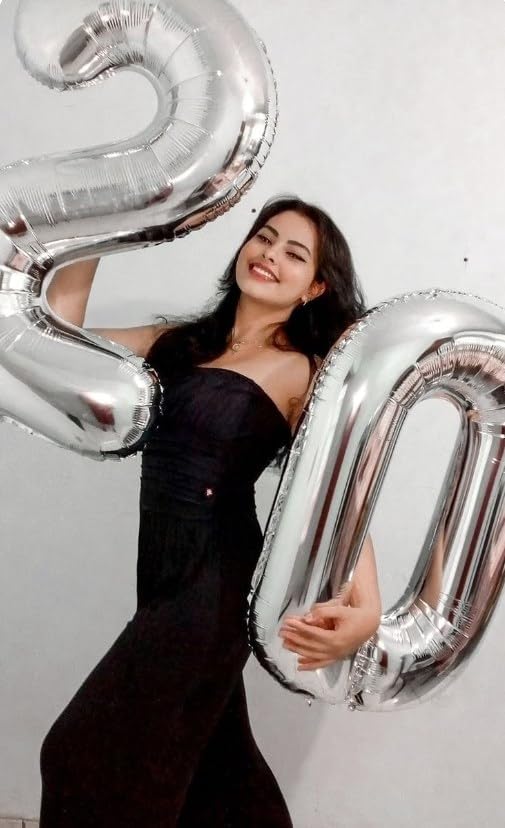 Silver 40 Inch 0 Number Balloons, 0 Decorations for 10 20 30 40 50 60 70 80 90 100Birthday, Foil Giant Birthday Graduations Anniversary Party Balloons