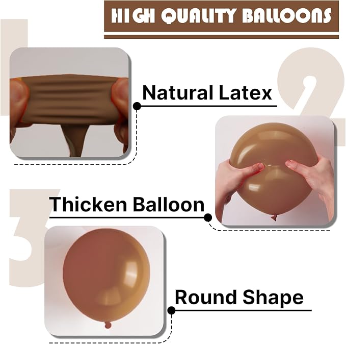 PartyWoo Brown Balloons 101pcs Boho Neutral Coffee Tan Fall Color | Balloons - Image 9