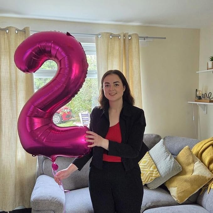 40 Inch Hot Pink Number 9 Balloon, 9th Birthday Party Decorations | 40 Inch Hot - Image 9