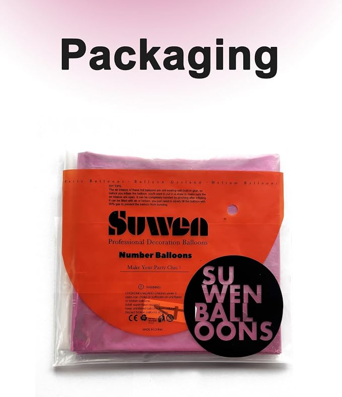 SUWEN 40 Inch Pink Large 0 Balloon Numbers Big Foil Helium Number Balloons 0-9 - Image 6