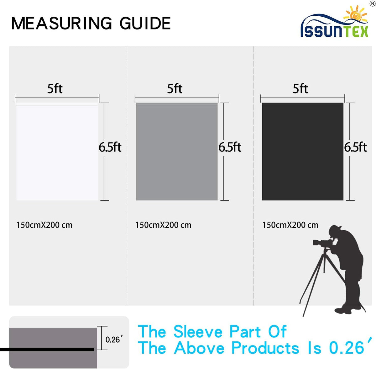 ISSUNTEX 5X6.5 ft Gray Background Backdrop,Photo Studio,Collapsible High Density Screen for Video Photography and Television