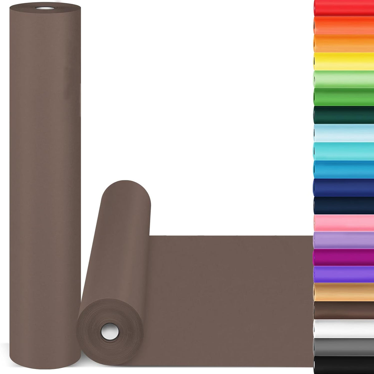 Chocolate Brown Wrapping Paper, 15"x900" Solid Color Art Craft Decorative Bulletin Board Kraft Paper for Men Dad Boys him, Perfect for Father's Day Eid Birthday Bouquet Flower Gift Wrap 80GSM 55LB