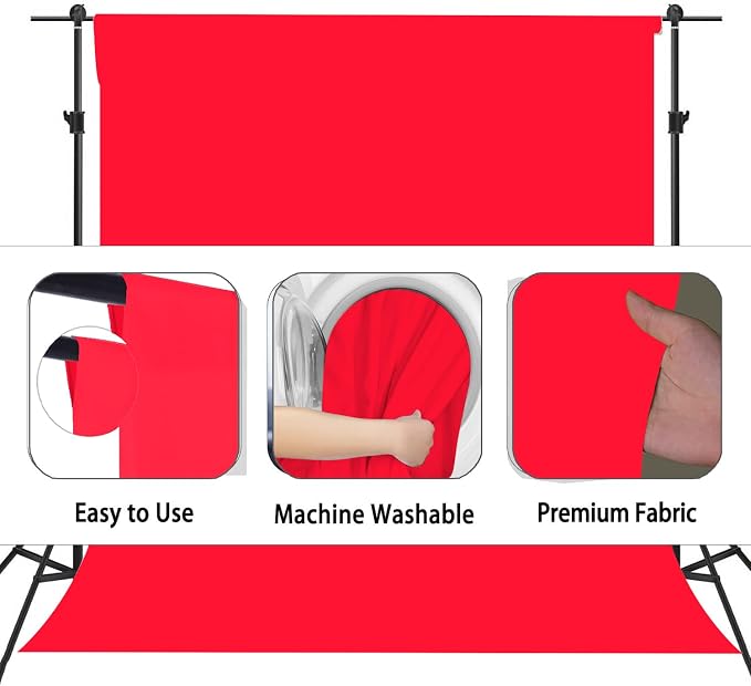 Red Photography Backdrop for Photoshoot, Fabric 6x9ft | Versatile Studio Photo - Image 6