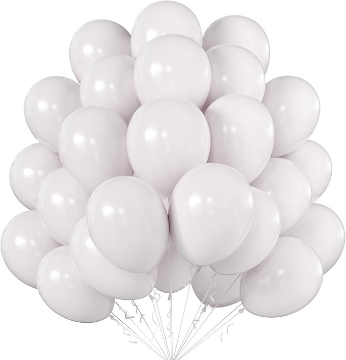 12 Inch Pale White Balloons, Baby Shower, Graduate Party Decorations by KALOR
