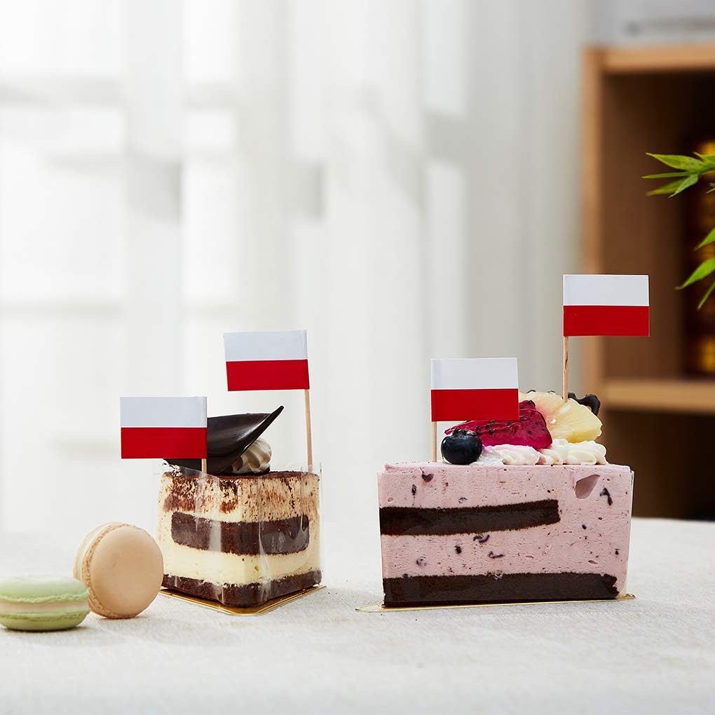 Poland Flag Polish Flag, Small Mini Poland Toothpick Flags for Food, Cupcakes, Cocktails, Appetizers, Bar Party Decorations