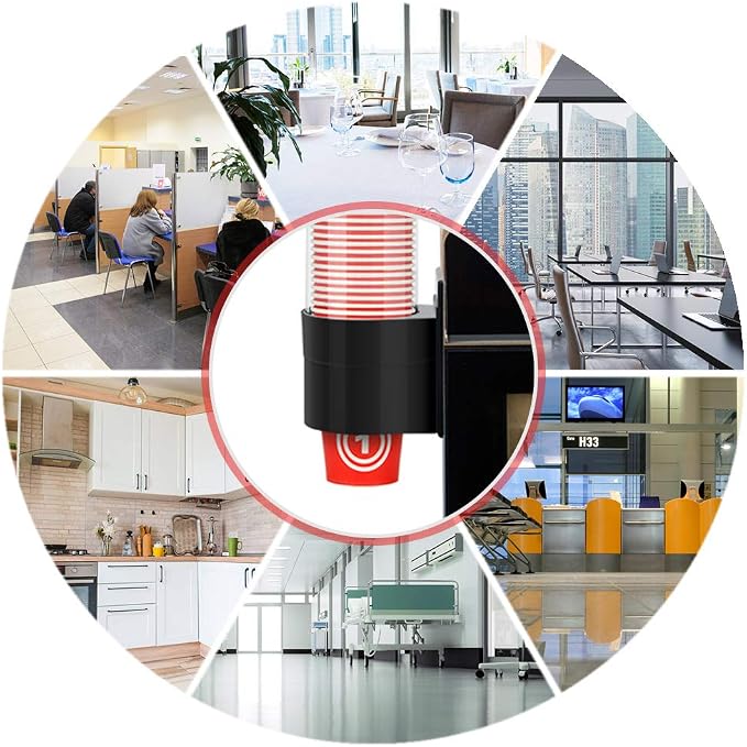 Cup Dispenser, Wall Mount Water Cooler Cup Holder Fits 7-12oz Cups | Pull Type - Image 9
