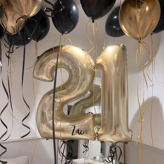 Champagne Gold 60 Balloon Number, 40 Inch Light Gold 60 Balloons Big Foil Mylar - Image 7