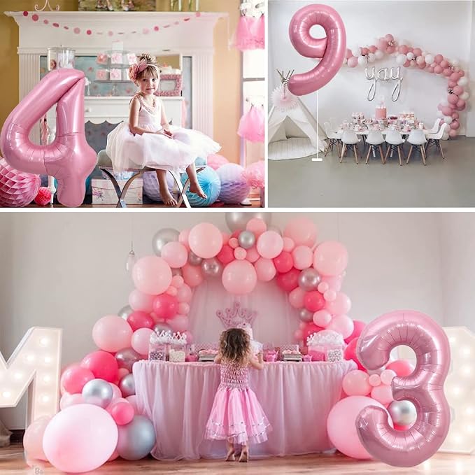 TONIFUL 40 Inch Pink Number 5 Balloons Large Foil 5th Birthday Decorations | - Image 6
