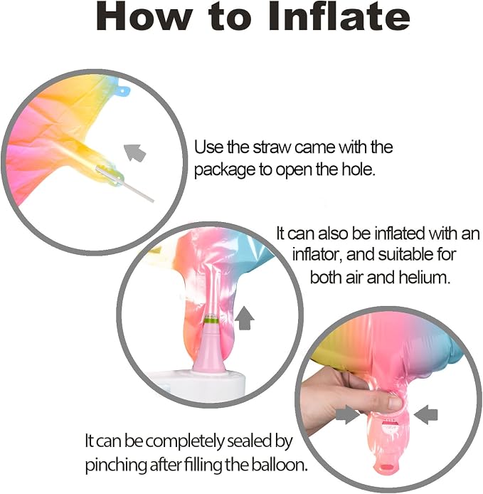 Rainbow Gradient Number 2 Balloon 40 Inch Big Large Balloons 0-9 | 2nd Helium - Image 6
