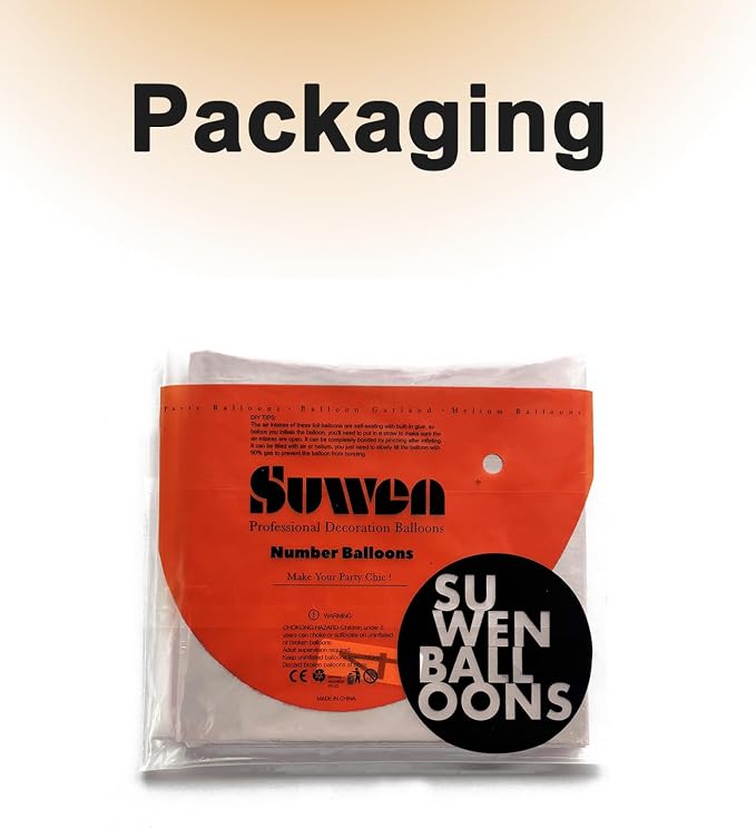 SUWEN 40 Inch Cream White Large 9 Balloon Numbers Big Foil Helium 0-9 | Jumbo - Image 6