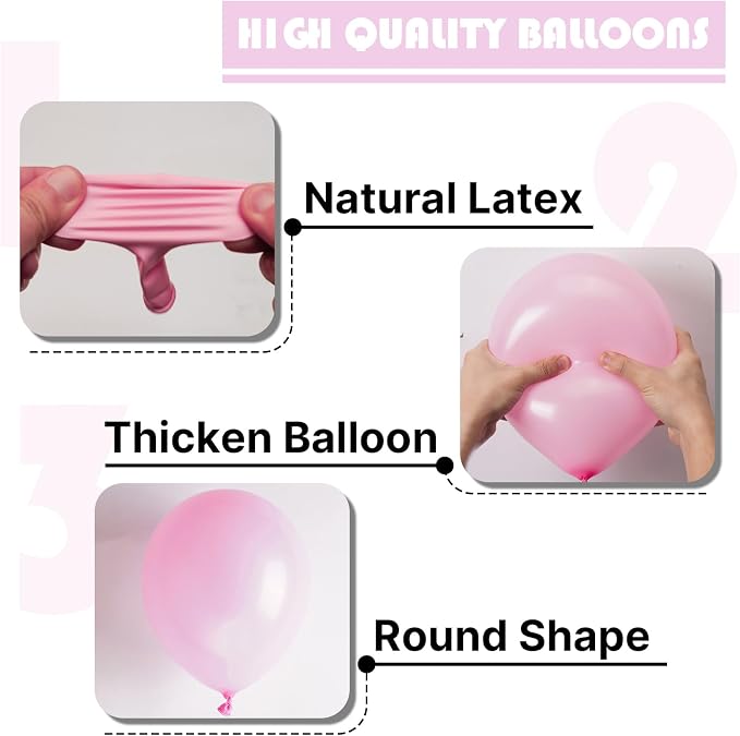 PartyWoo Light Pink Balloons 50pcs Pastel Pale Baby Pink Color | 12 Inch - Image 7