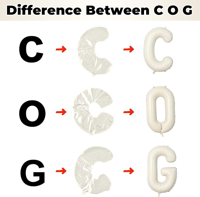 40 Inch Custom Letter Balloons, Giant Alphabet G Foil Name Balloon Cream White - Image 8