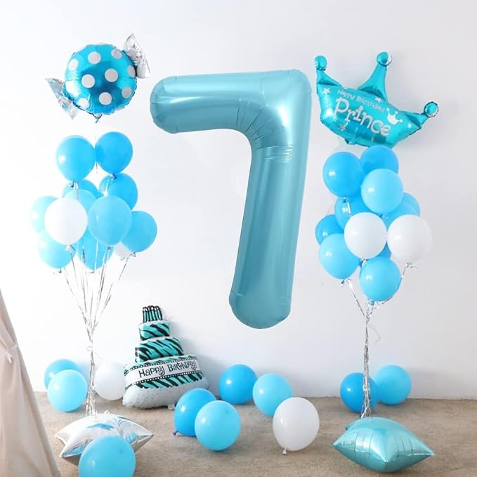 Pearl Blue Number 0 Balloon 40 Inch - Image 9