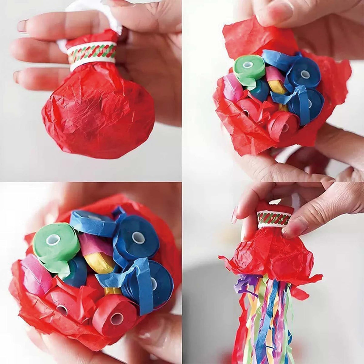 Mess-Free Streamer Poppers for Weddings & Birthdays! Reusable Confetti Alternative, Instant Celebration with Colorful Streamers. Easy Cleanup Party Poppers - Biodegradable Decor!