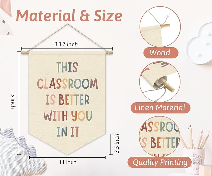 Boho Classroom Decor Canvas Banner,This Classroom Is Better - Image 5