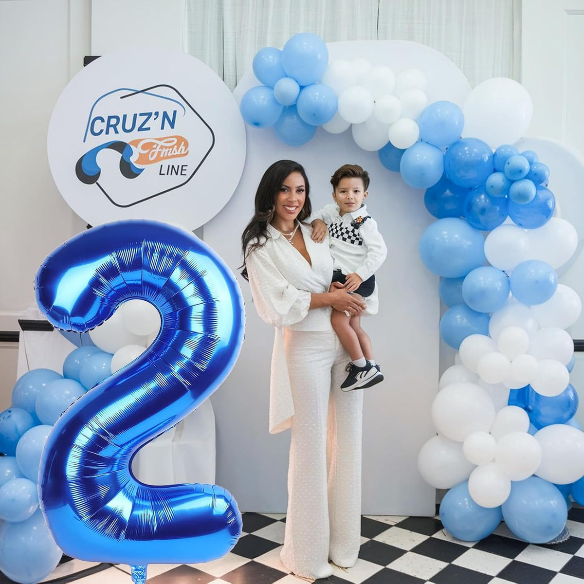 40 Inch Balloon Number 2 Navy Blue, Large Foil Dark Royal Blue Number Balloons Set 0-9, Self Inflating Digital 2 Helium Balloons for Boys 2nd Birthday Anniversary Baby Shower Party Decorations