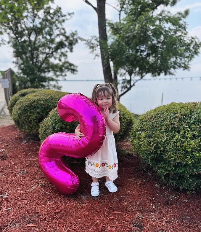 5 Balloon - Pink Birthday Number Balloons, 40 Inch Decorations Men Women | Pink - Image 9