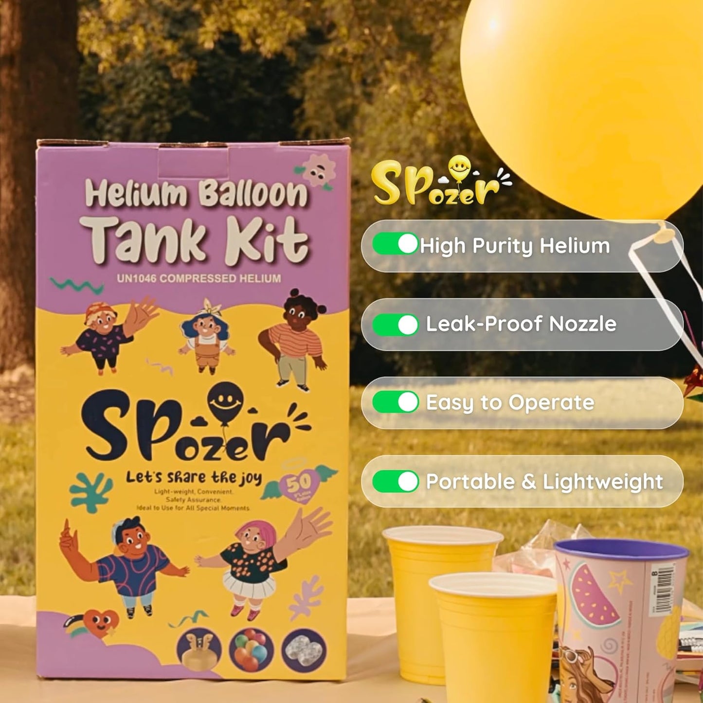 13L Portable Helium Tank for Balloons at Home, Up to 50 Latex Balloons, Helium Balloon Pump Kit, For Birthday Parties, Weddings, and Events