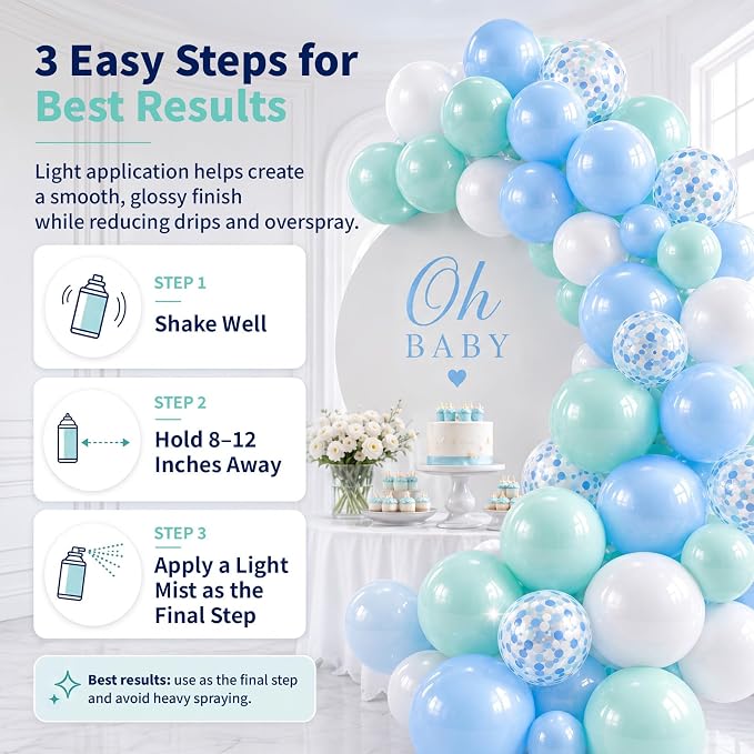 Balloon Shine Spray for Parties:15 oz Odorless Finish Balloons | Instant - Image 7