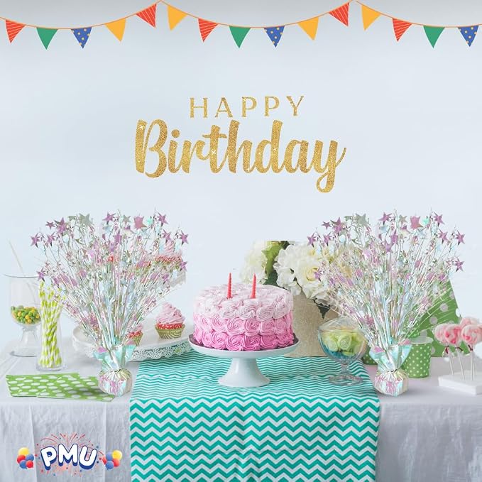 PMU 6 Pack Bursting Star Metallic Foil Spray Centerpiece- Opal Iridescent - Image 6