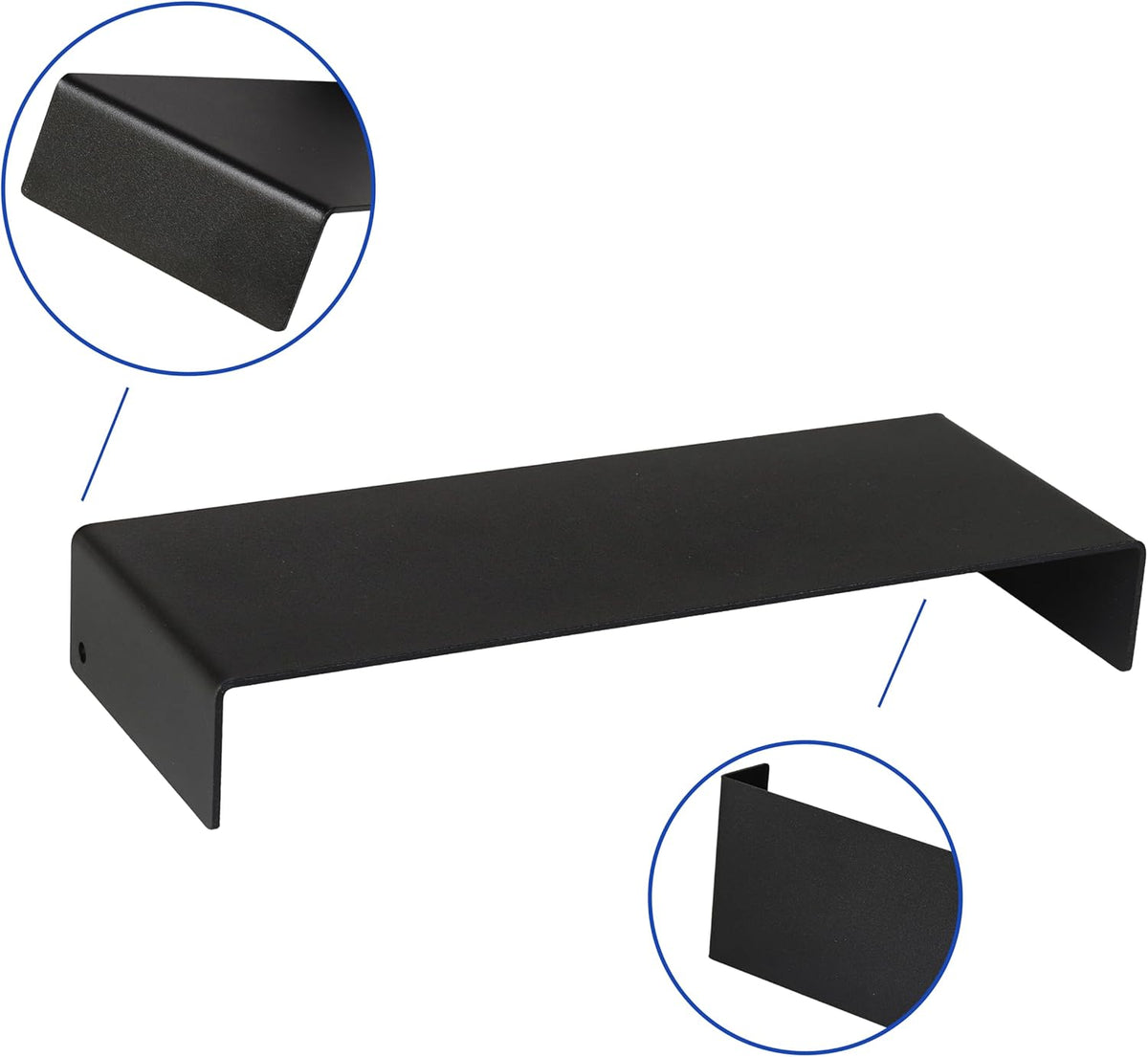 Black Matte Metal Display Stand,8 Pcs 2 Set Display Risers, Metal Rectangular Display Shelf for Showcase, Dessert, Toys, Perfume (8Pcs-Black, L7“x8”x9)