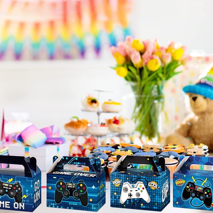 24 Pieces Video Game Party Boxes Gamer Party Favor Candy Goodies Treat Boxes - Image 6