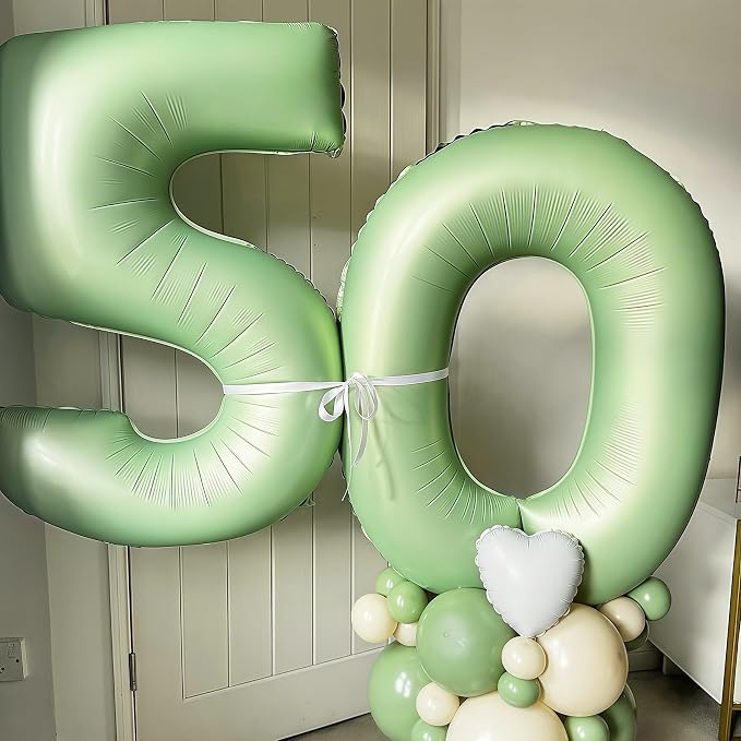 Sage Green Number 16 Balloon, 16 Balloon - Image 7