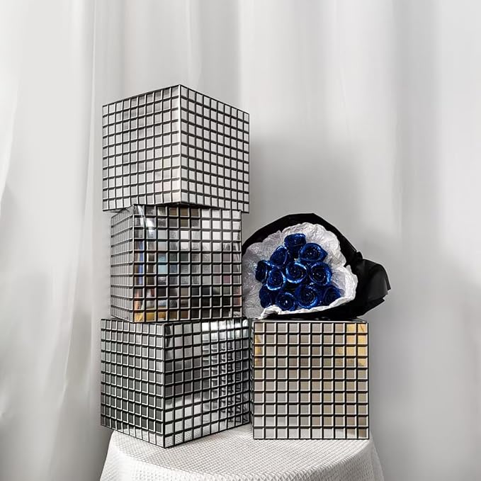 Balloon Boxes,4 Pcs Disco Style Cube Paper Boxes - Image 9