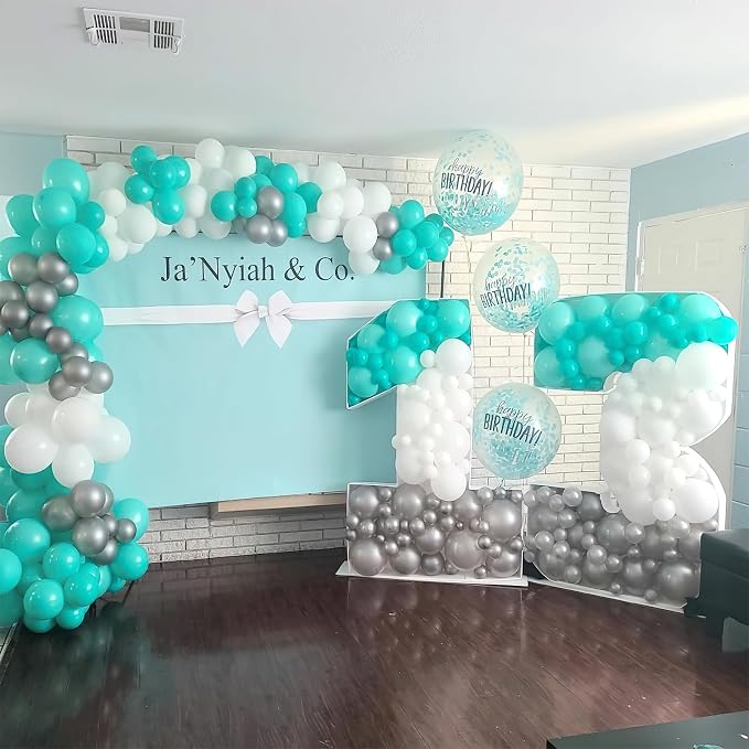 PartyWoo Teal Balloons 50pcs Turquoise Dark Teal Color 12 Inch | Balloons - Image 8