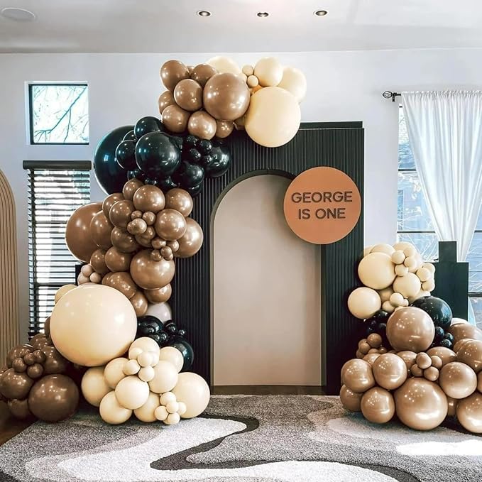 Brown Black Gold Balloon Garland Arch Kit - Image 8