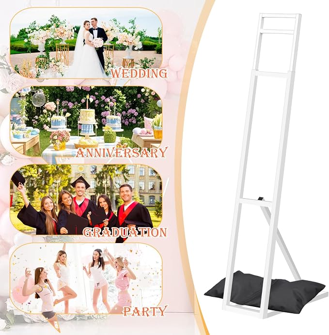 3 Pack White Wedding Backdrop Stand, Adjustable Metal Arch - Image 7