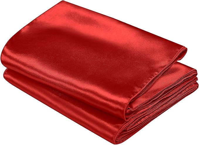 SiinvdaBZX 4 Pcs Red Satin Table Runner 12 x 108 inches Long | Bright Smooth - Image 7