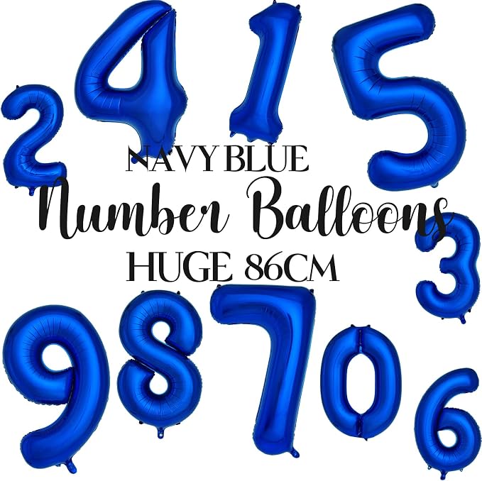 Navy Blue Number 6 Balloons 40 Inch Large Dark Blue Helium Foil Balloons - Image 4