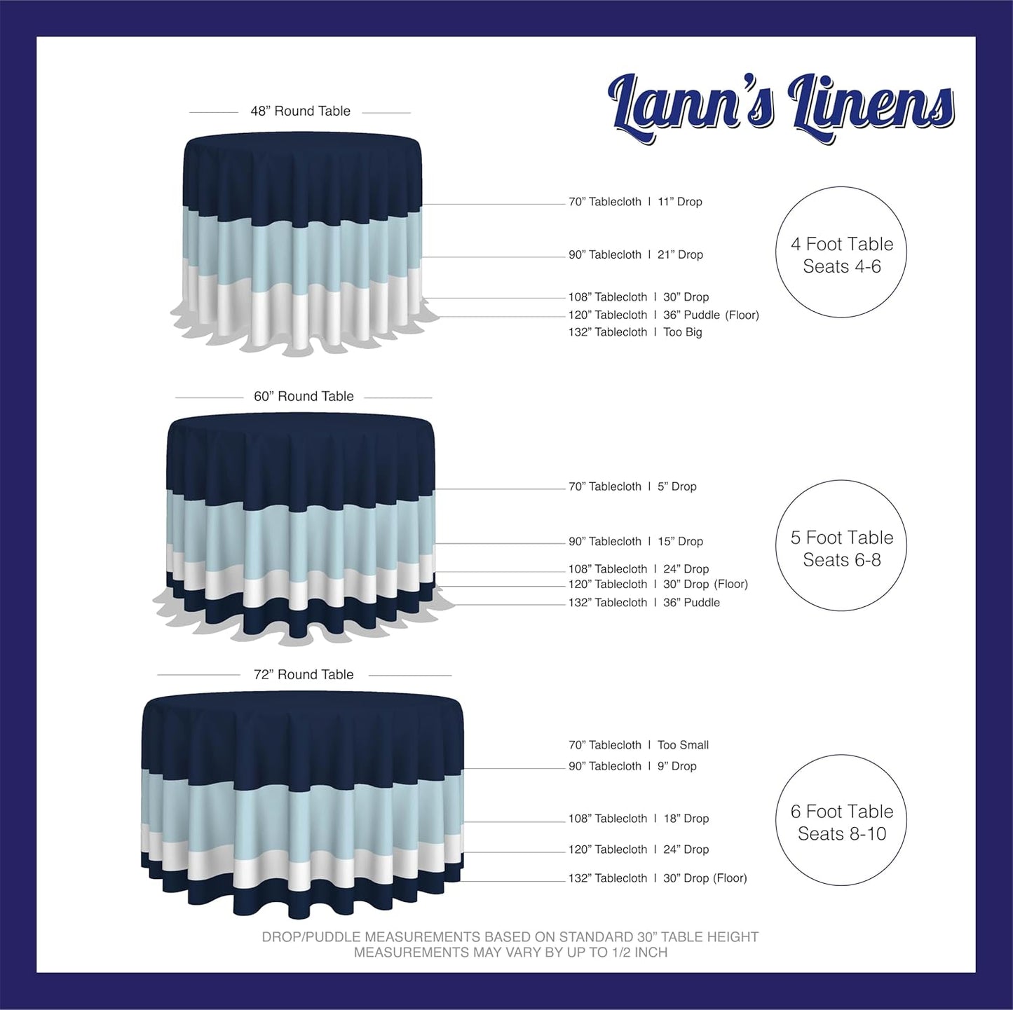 Lann's Linens - 10 Premium 90" Round Tablecloths for Wedding/Banquet/Restaurant - Polyester Fabric Table Cloths - White