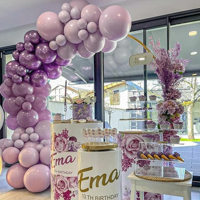 PartyWoo Dusty Purple Balloons 140pcs Lavender Boho Neutral Color | 18 12 10 5 - Image 8