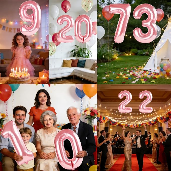 40 Inch Number 73 Balloons for 73rd Birthday Party Decorations, 0-100 Jewelry - Image 7