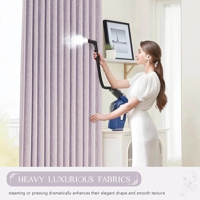 Beauoop Purple Floral Jacquard Blackout Curtains - Image 9