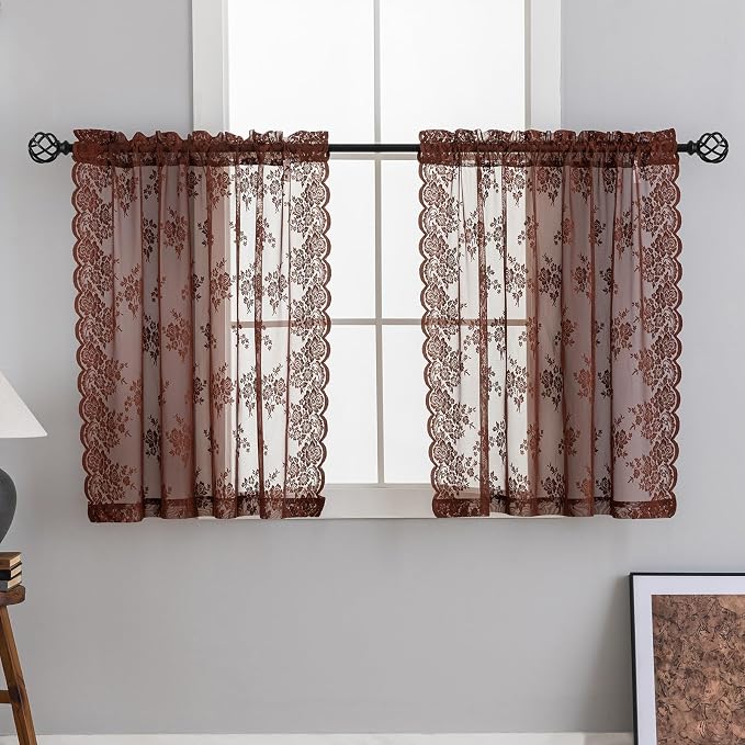 Kotile Warm Brown Sheer Curtains - Image 8