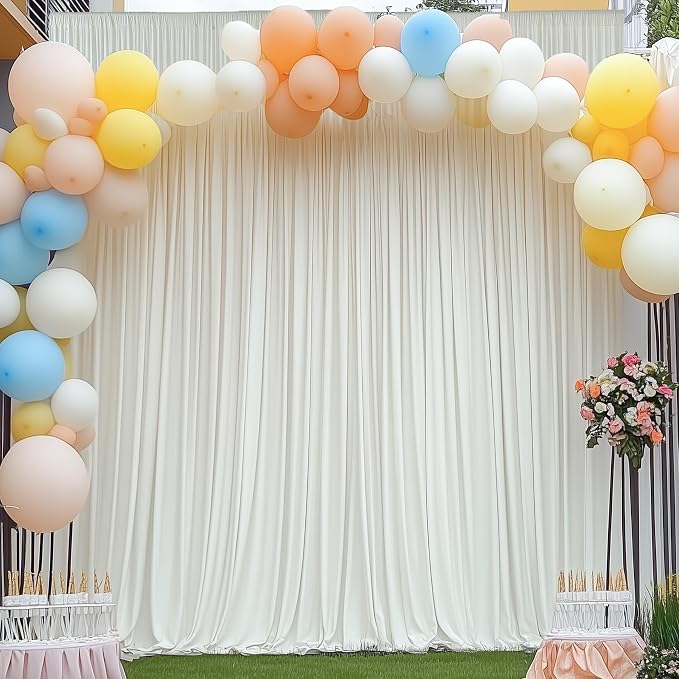 20×14ft Wrinkle Free Ivory Backdrop Curtain, Soft Silky Easy to Drape Cream - Image 7