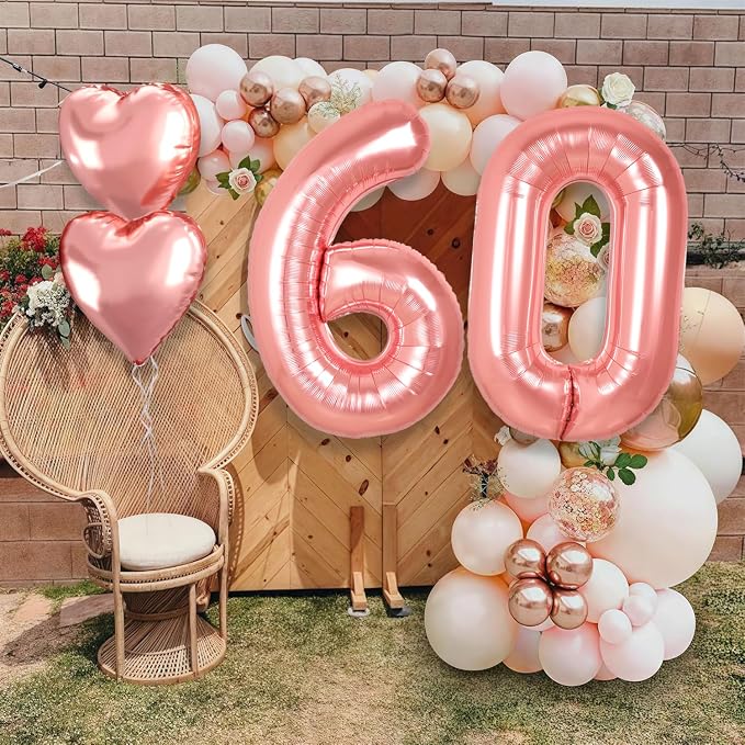 Rose Gold 20th Birthday Decorations, 40 inch Large 20 Balloon Numbers - Image 7
