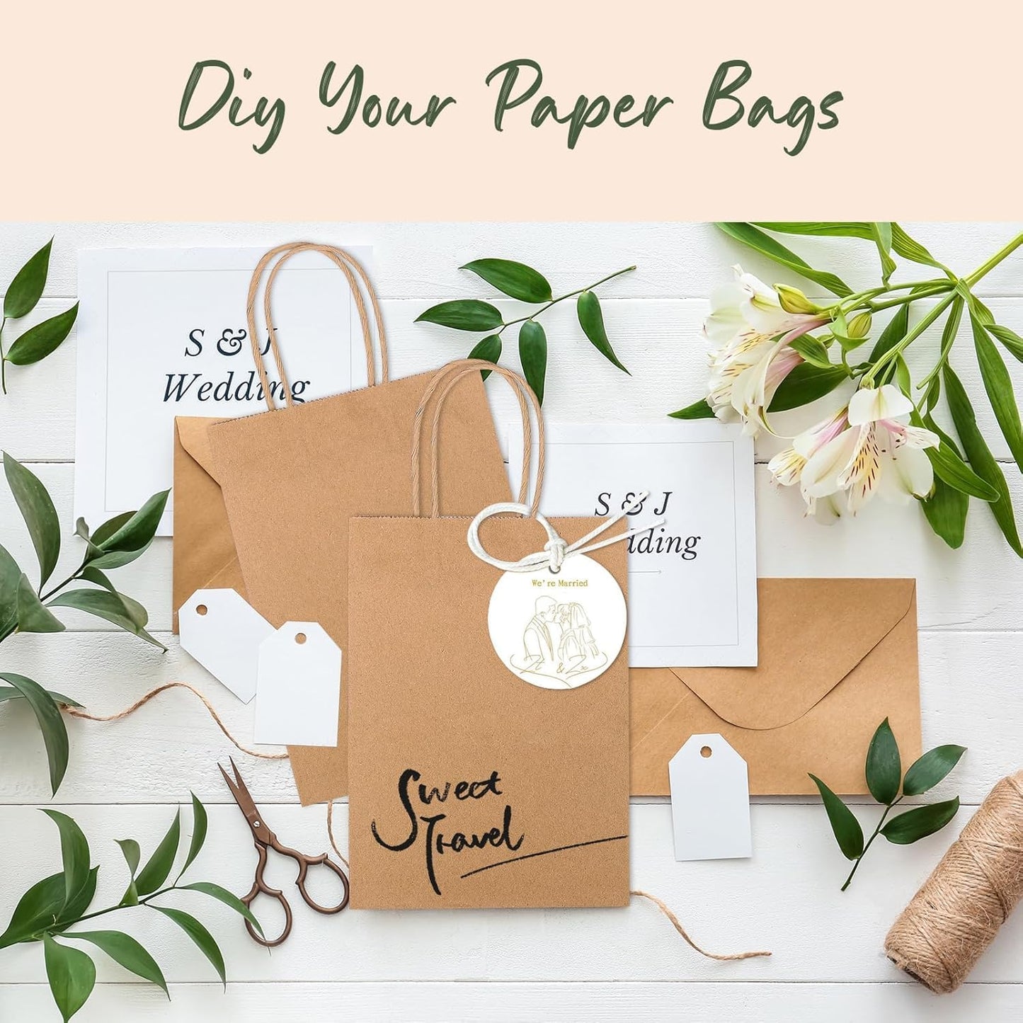 GSSUSA Paper Gift Bags 5.25x3.75x8 Inch 20000 Pack, Valentine's Day Gift Wrap Bags with Handles, Brown Kraft Paper Bag for Small Business, Heavy Duty Bulk, for Birthday Party Favors, Shopping, Retail