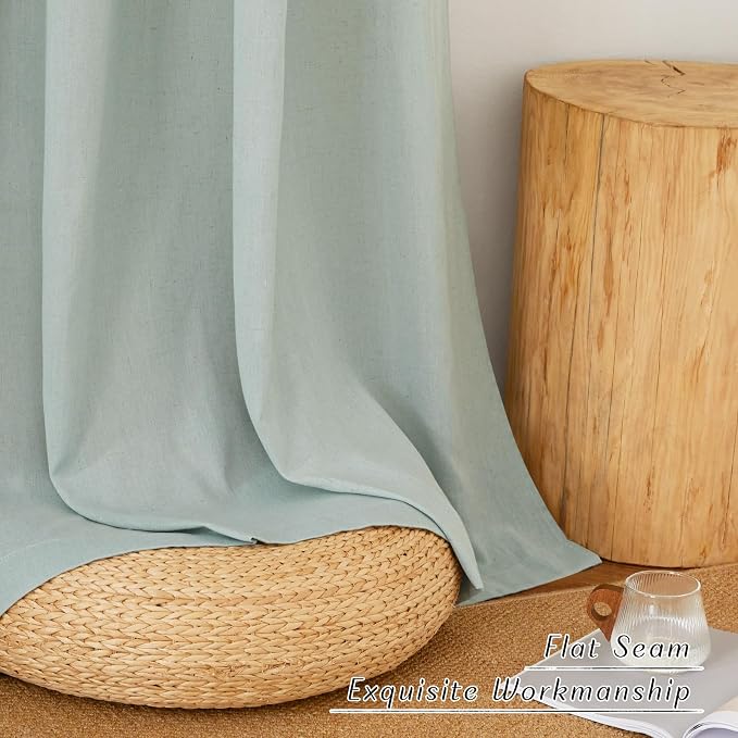 NICETOWN Flax Sage Green Linen Curtains - Image 8