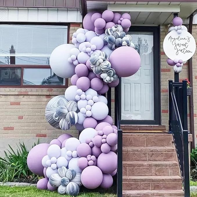 Voircoloria 105pcs Pastel Purple Party Latex Balloons, 12inch | - Image 6
