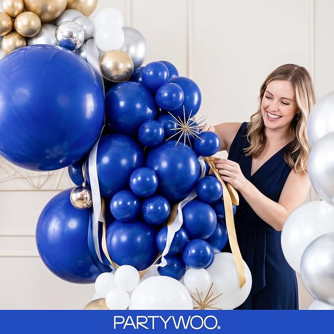 PartyWoo Royal Blue Balloons 100pcs Dark Blue Latex Helium Balloons 12 Inch | - Image 9