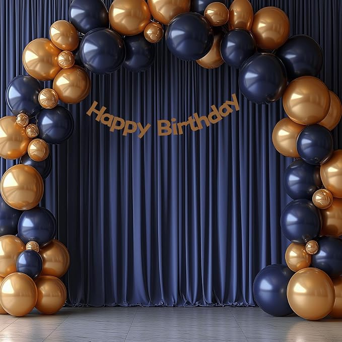 ESGOTBME 20x10ft Wrinkle Free Navy Blue Backdrop Curtain - Image 9