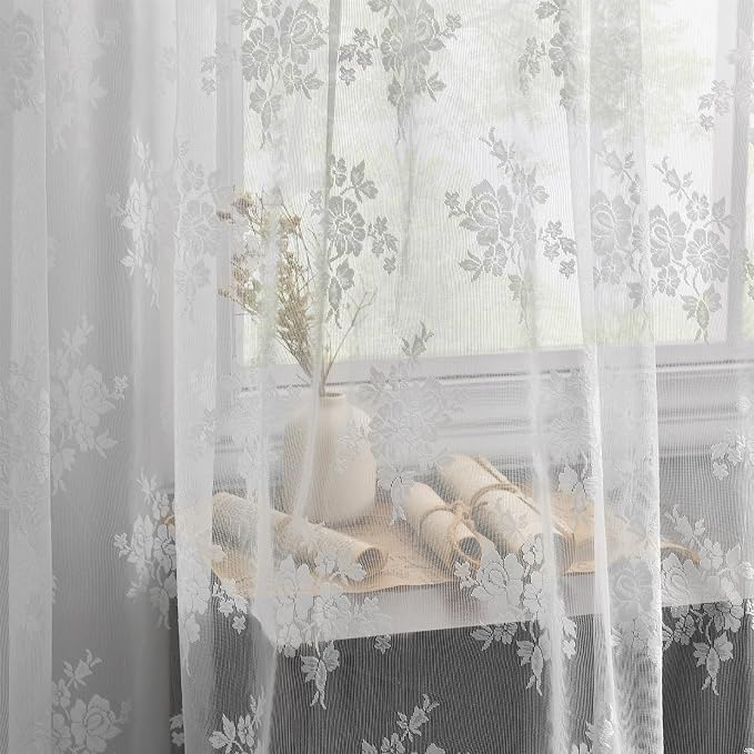 Kotile Short White Lace Curtains - Image 9