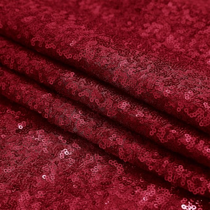 Sugargirl Burgundy Sequin Backdrop Curtain 6 Panels 2FTx8FT Glitter Burgundy - Image 9