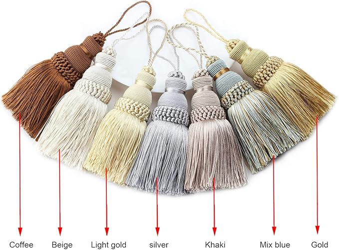 2Pcs Colorful Tassel Key Tassels DIY Accessories | 9.5 Inch Tassels - Image 6